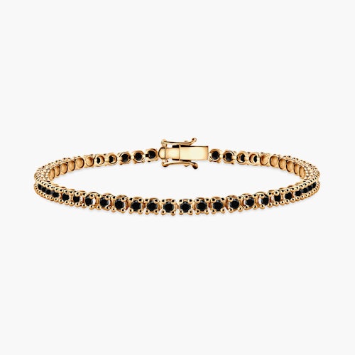 Bransoletka tenisowa Luminy 3,2mm: złoto, czarne diamenty